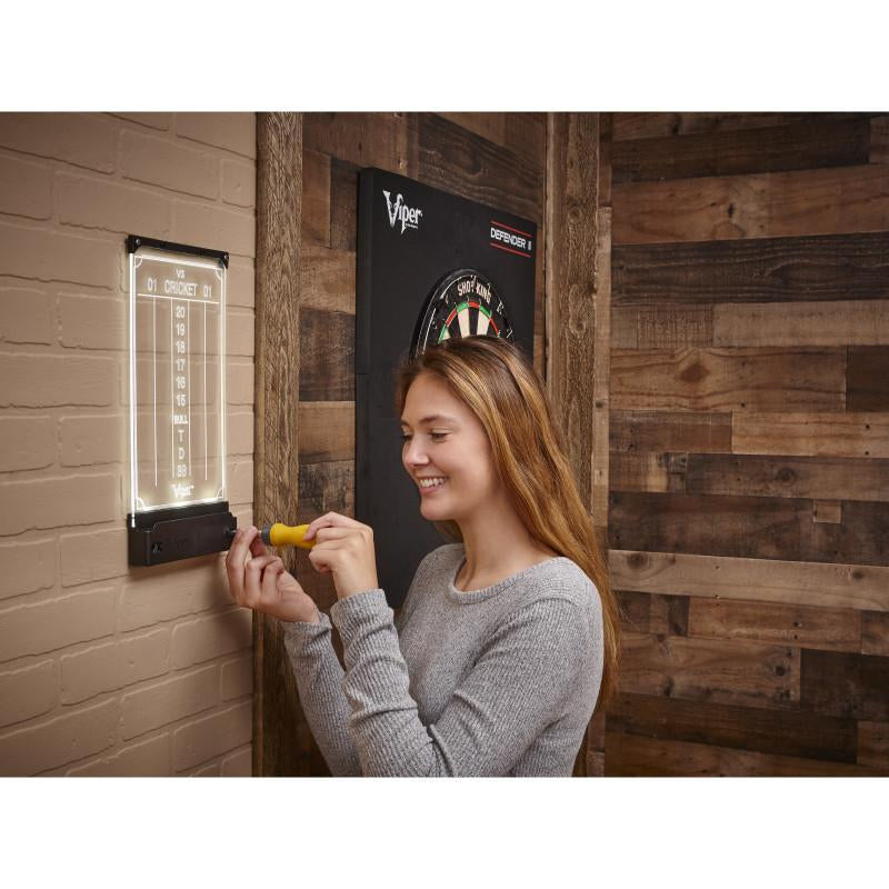 Viper Illumiscore Dart Scoreboard with Score Tracking, Scored Area, and Scored Numbers, Includes Tongs