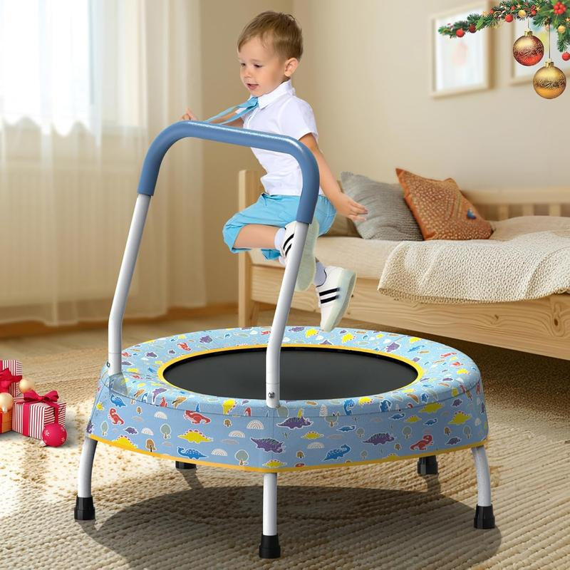 Mersco Mini Toddler Trampoline for Kids Ages 1+ Indoor & Outdoor Trampoline Small Children Trampolines Sports Equipment Gifts for Boys Girls Christmas Birthday Toys 28" Durable Design with Easy Grip Handle