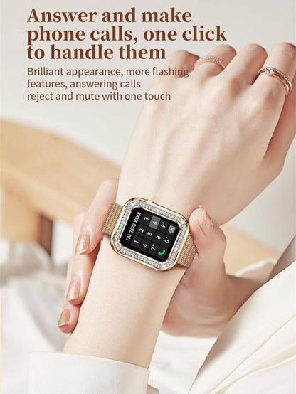 3-In-1 Gift Set 1.57 Inch Square Screen Multi-Functional Smart Watch - Touchscreen, Sleep Monitoring, Fitness Tracking, Wireless Charger, Wireless Call Answering, Music Control, Message Notification, Bracelet and Watch Band