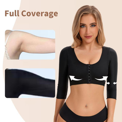Upper Arm Shaping Sleeve Compression Tops for Women after Breast Surgery Push-Up Bra Shaping Cropped Tops, Body Shapers