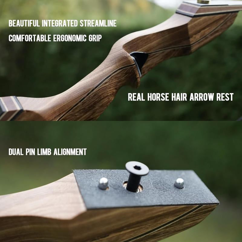 Sanlida Eagle X9 New 58" RTH Standard Recurve Bow and Arrow Set for Adults and Hunters, Wooden Takedown Recurve Bow Package for Outdoor and Practice 25-60 Lbs