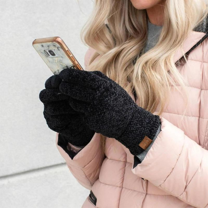 CC® Ultra-Soft Chenille Touchscreen Gloves - Stylish Winter Tech Gloves for Men & Women