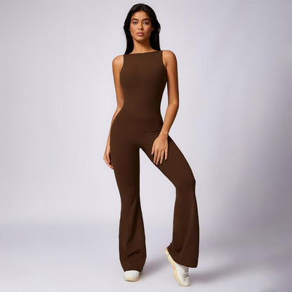 MASKERT Women'S Yoga Jumpsuit Exercise Sleeveless Sports Jumpsuit Quick-Drying High-Stretch Jumpsuit