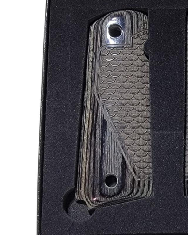 1911 Full-Size Colt and Clones Black Rosewood Grips with Dragon Scales Pattern