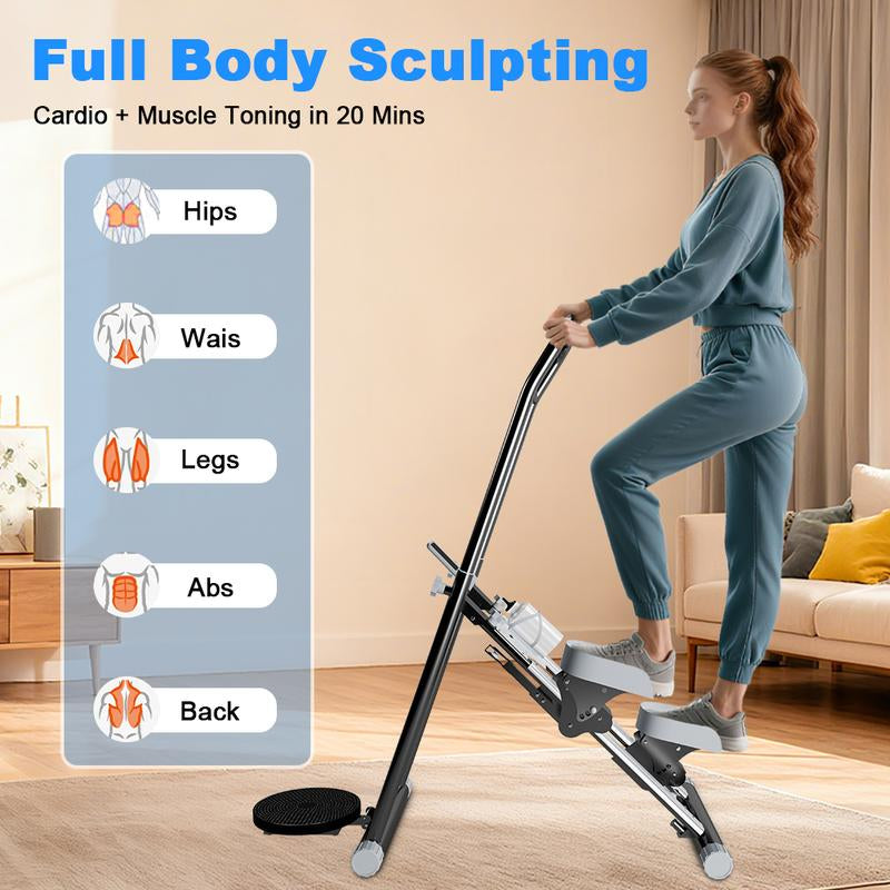 OVER SELF Stair Stepper with Handlebar for Full-Body Workout Compact Cardio Climber Exercise for Home Gym Full Body Workout 220Lbs Weight Capacity