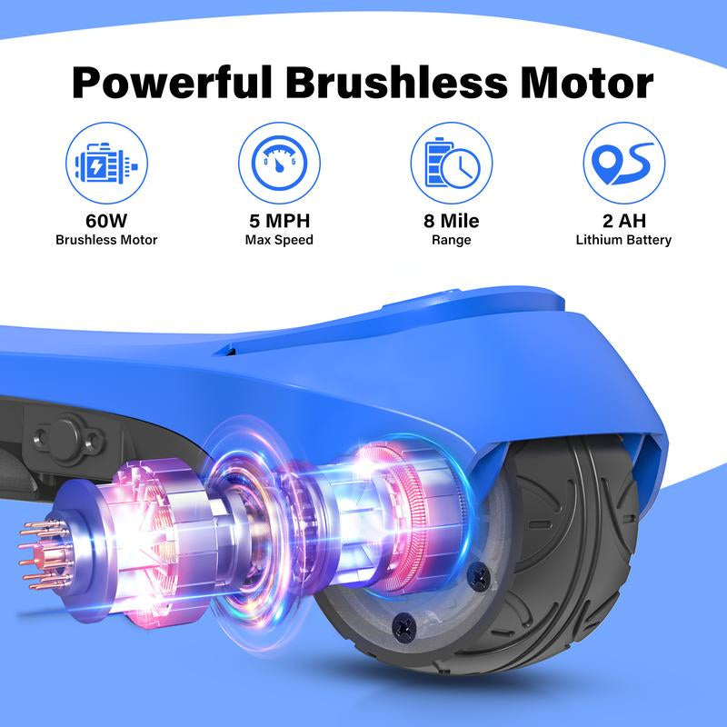 DXH Electric Scooter for Kids Ages 3-8,3 Wheel Electric Toddler Scooters with Flash Wheels, LED Screen, Thumb Throttle, 3 Adjustable Heights, 5MPH Speed, Foldable Kids Electric Scooters for Boys Girls