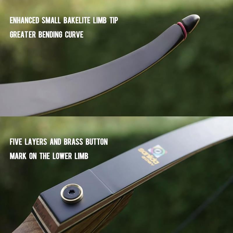 Sanlida Eagle X9 New 58" RTH Standard Recurve Bow and Arrow Set for Adults and Hunters, Wooden Takedown Recurve Bow Package for Outdoor and Practice 25-60 Lbs