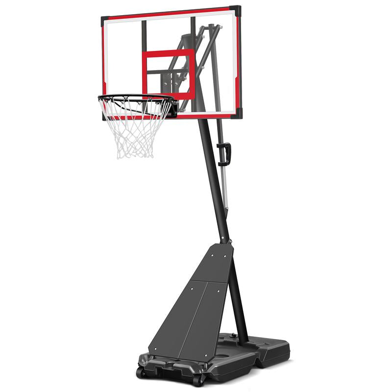 Seray Basketball Hoop Outdoor System with 44 Inch Shatterproof Backboard, 4.8FT-10FT Height Adjustable Pool Basketball Goal System for Youth/Teens/Adults Indoor Outdoor Portable Basketballhoop