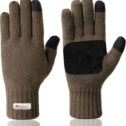 Evridwear Winter Warm Gloves for Men - Knitted Thermal Touchscreen Gloves with 3M Thinsulate Insulated Lining and Anti-Slip Grip
