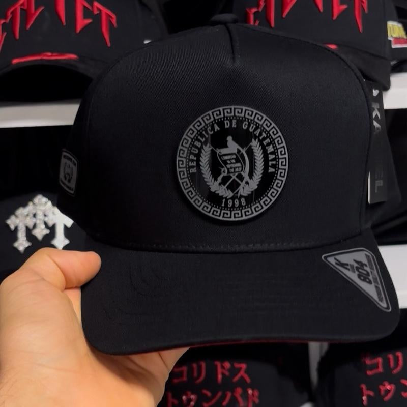 Guatemala Quetzal Hats Black Snapback for Men with Logo and Adjustable Fit Baseball Cap