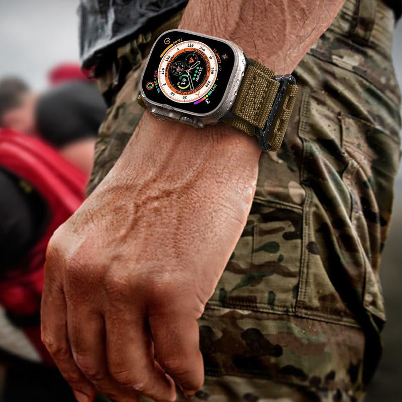 Compatible with Iwatch Ultra Band for Men Women, Wide Tactical Military Nylon Rugged Soft Sport Straps for Iwatch 49Mm(Ultra2),46Mm(Series 10),45Mm(9/8/7),44Mm(Se2/Se/6/5/4),42Mm(3/2/1)