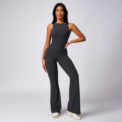 MASKERT Women'S Yoga Jumpsuit Exercise Sleeveless Sports Jumpsuit Quick-Drying High-Stretch Jumpsuit