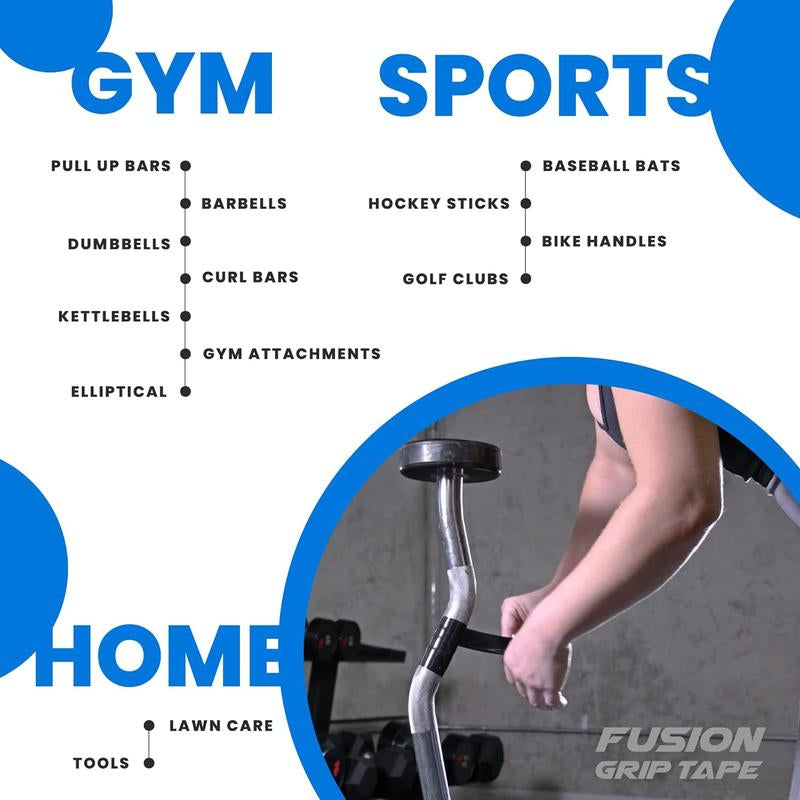 Core Prodigy Fusion Grip Tape - Silicone Rubber Wrap for Pull up Bars, Barbells, Dumbbells, Sports and Gym Equipment, and Tools
