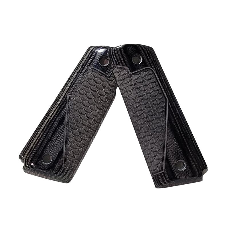 1911 Full-Size Colt and Clones Black Rosewood Grips with Dragon Scales Pattern