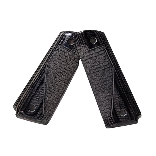 1911 Full-Size Colt and Clones Black Rosewood Grips with Dragon Scales Pattern