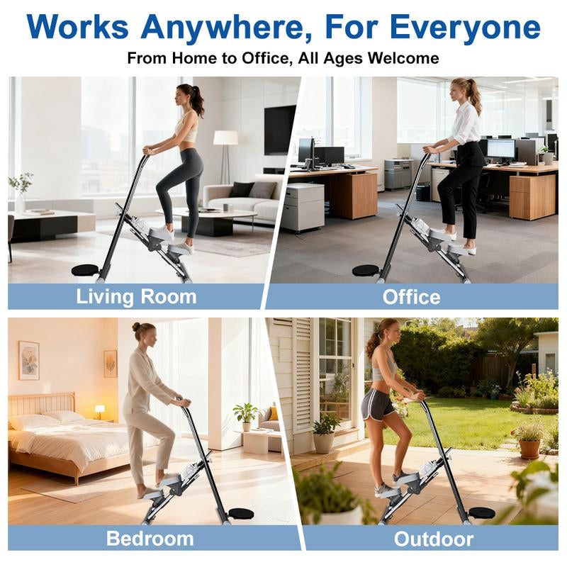 OVER SELF Stair Stepper with Handlebar for Full-Body Workout Compact Cardio Climber Exercise for Home Gym Full Body Workout 220Lbs Weight Capacity