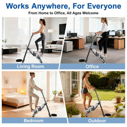 OVER SELF Stair Stepper with Handlebar for Full-Body Workout Compact Cardio Climber Exercise for Home Gym Full Body Workout 220Lbs Weight Capacity