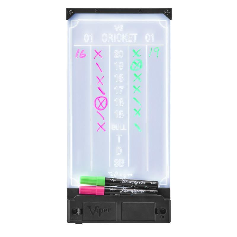 Viper Illumiscore Dart Scoreboard with Score Tracking, Scored Area, and Scored Numbers, Includes Tongs