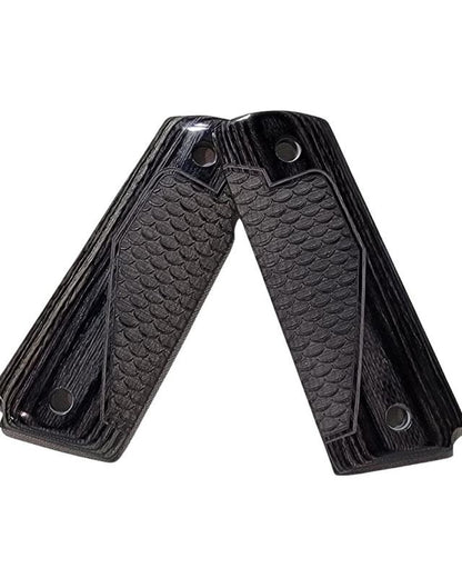 1911 Full-Size Colt and Clones Black Rosewood Grips with Dragon Scales Pattern