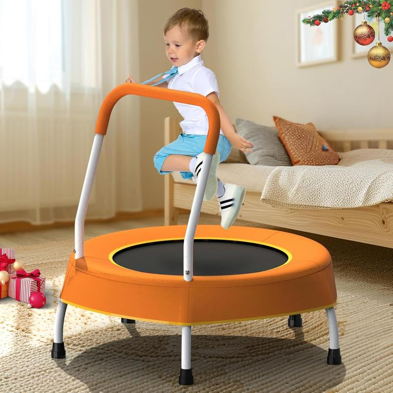 Mersco Mini Toddler Trampoline for Kids Ages 1+ Indoor & Outdoor Trampoline Small Children Trampolines Sports Equipment Gifts for Boys Girls Christmas Birthday Toys 28" Durable Design with Easy Grip Handle