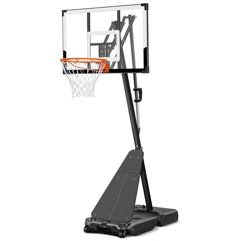Seray Basketball Hoop Outdoor System with 44 Inch Shatterproof Backboard, 4.8FT-10FT Height Adjustable Pool Basketball Goal System for Youth/Teens/Adults Indoor Outdoor Portable Basketballhoop