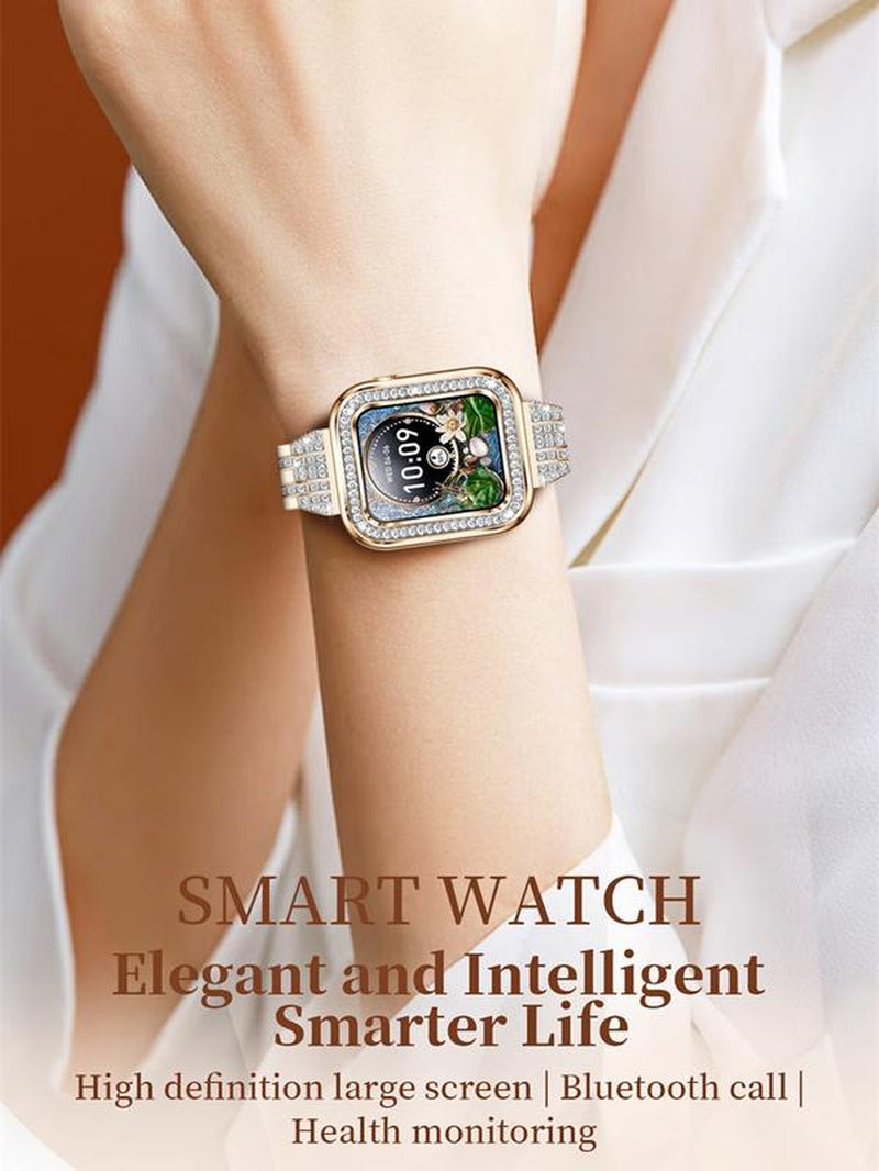 3-In-1 Gift Set 1.57 Inch Square Screen Multi-Functional Smart Watch - Touchscreen, Sleep Monitoring, Fitness Tracking, Wireless Charger, Wireless Call Answering, Music Control, Message Notification, Bracelet and Watch Band