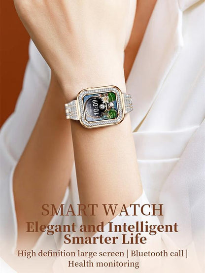 3-In-1 Gift Set 1.57 Inch Square Screen Multi-Functional Smart Watch - Touchscreen, Sleep Monitoring, Fitness Tracking, Wireless Charger, Wireless Call Answering, Music Control, Message Notification, Bracelet and Watch Band