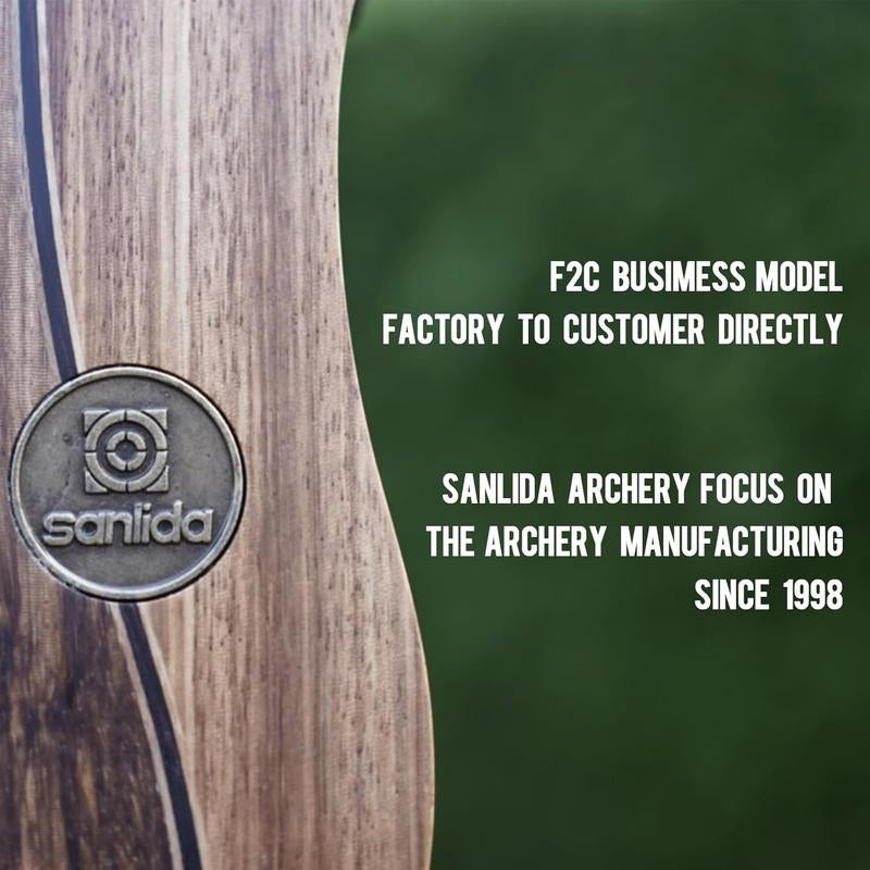 Sanlida Eagle X9 New 58" RTH Standard Recurve Bow and Arrow Set for Adults and Hunters, Wooden Takedown Recurve Bow Package for Outdoor and Practice 25-60 Lbs