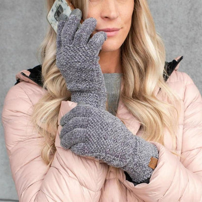 CC® Ultra-Soft Chenille Touchscreen Gloves - Stylish Winter Tech Gloves for Men & Women