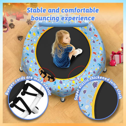 Mersco Mini Toddler Trampoline for Kids Ages 1+ Indoor & Outdoor Trampoline Small Children Trampolines Sports Equipment Gifts for Boys Girls Christmas Birthday Toys 28" Durable Design with Easy Grip Handle