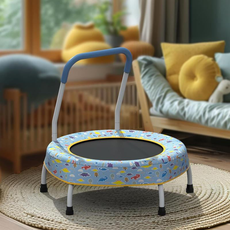 Mersco Mini Toddler Trampoline for Kids Ages 1+ Indoor & Outdoor Trampoline Small Children Trampolines Sports Equipment Gifts for Boys Girls Christmas Birthday Toys 28" Durable Design with Easy Grip Handle