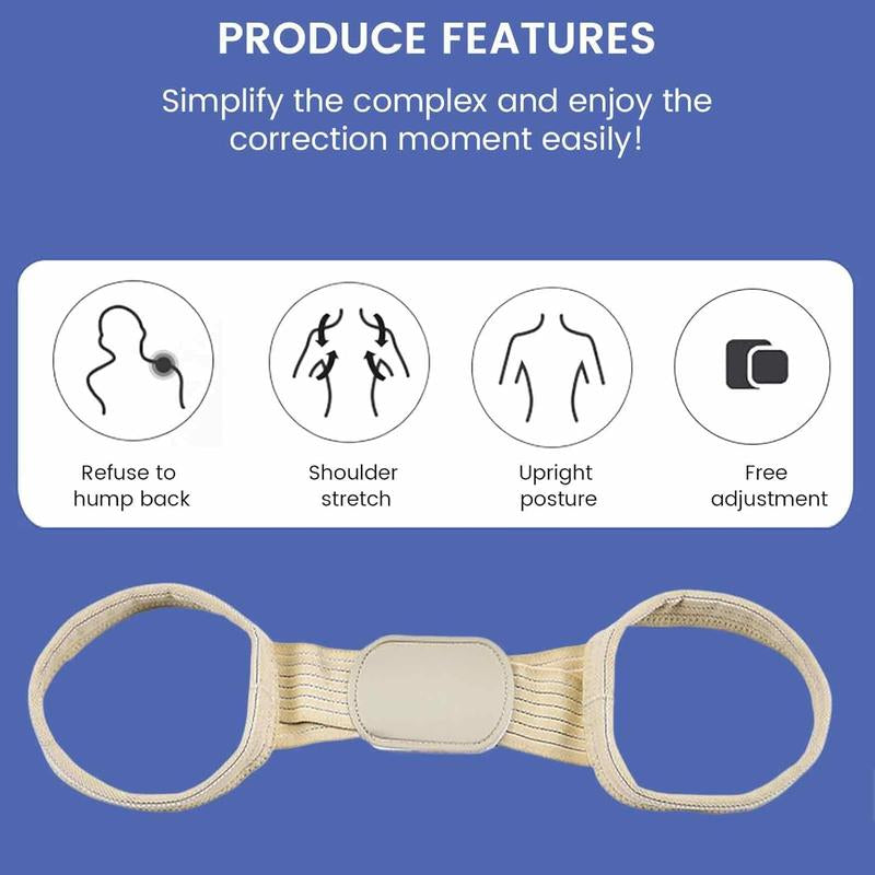 Posture Correction Belt, Easy-To-Use Adjustable High-Elasticity Posture Trainer, Lightweight Breathable Garment Accessory.