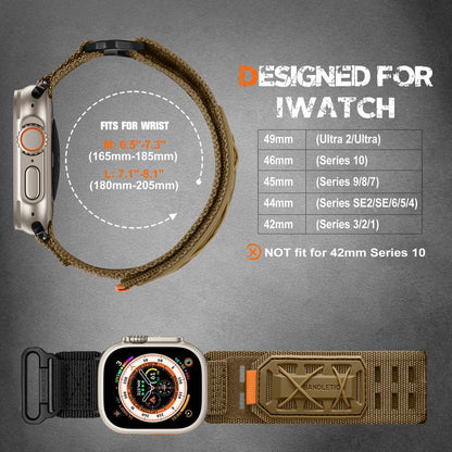 Compatible with Iwatch Ultra Band for Men Women, Wide Tactical Military Nylon Rugged Soft Sport Straps for Iwatch 49Mm(Ultra2),46Mm(Series 10),45Mm(9/8/7),44Mm(Se2/Se/6/5/4),42Mm(3/2/1)