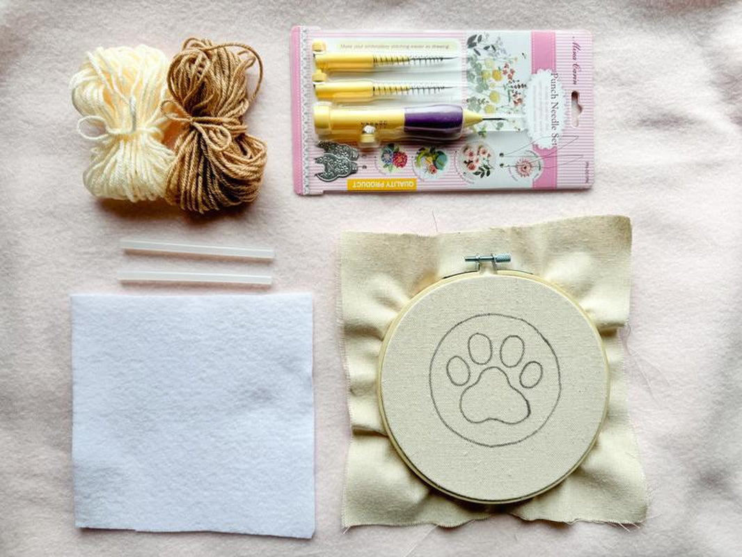 Paw Coaster Beginner Punch Needle Kit