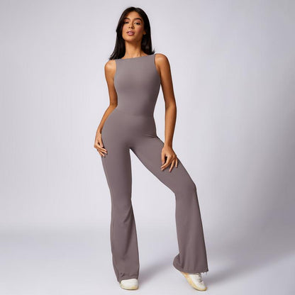 MASKERT Women'S Yoga Jumpsuit Exercise Sleeveless Sports Jumpsuit Quick-Drying High-Stretch Jumpsuit