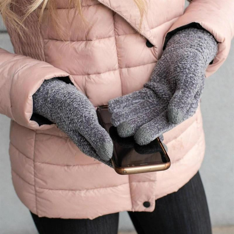 CC® Ultra-Soft Chenille Touchscreen Gloves - Stylish Winter Tech Gloves for Men & Women