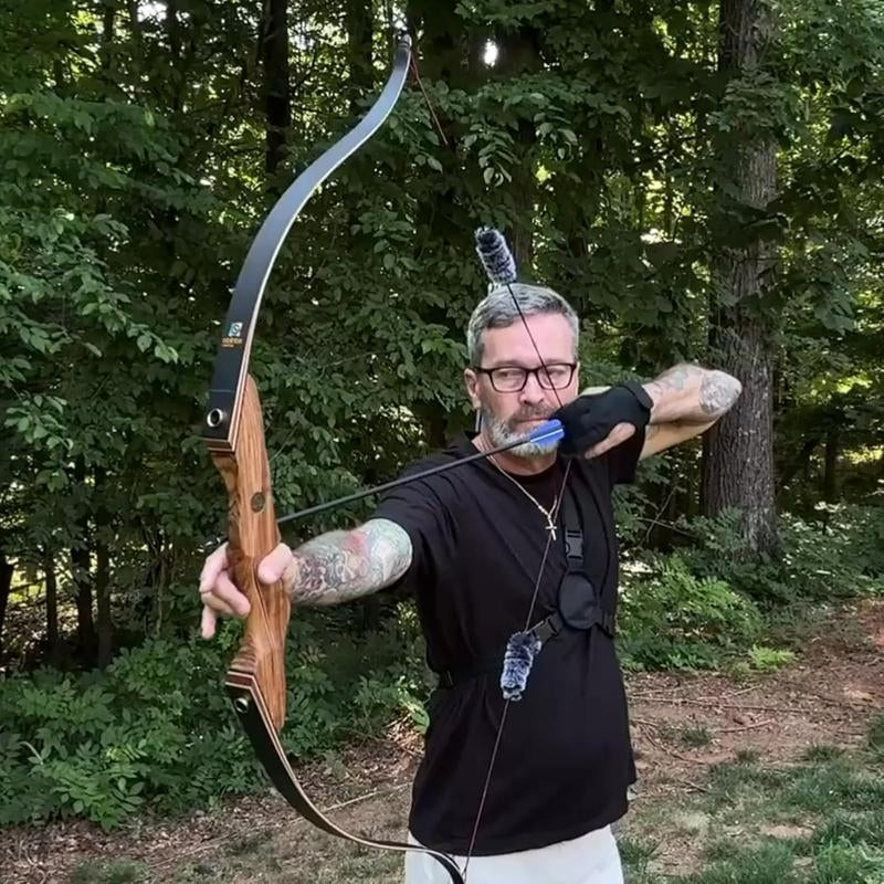 Sanlida Eagle X9 New 58" RTH Standard Recurve Bow and Arrow Set for Adults and Hunters, Wooden Takedown Recurve Bow Package for Outdoor and Practice 25-60 Lbs