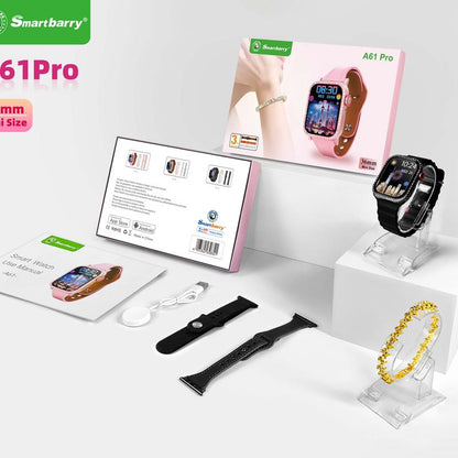 3-In-1 Gift Set 1.57 Inch Square Screen Multi-Functional Smart Watch - Touchscreen, Sleep Monitoring, Fitness Tracking, Wireless Charger, Wireless Call Answering, Music Control, Message Notification, Bracelet and Watch Band