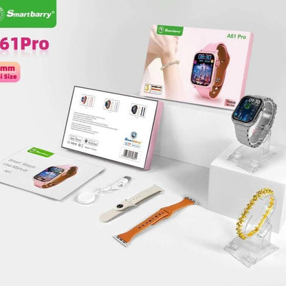 3-In-1 Gift Set 1.57 Inch Square Screen Multi-Functional Smart Watch - Touchscreen, Sleep Monitoring, Fitness Tracking, Wireless Charger, Wireless Call Answering, Music Control, Message Notification, Bracelet and Watch Band