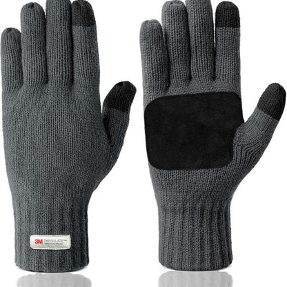 Evridwear Winter Warm Gloves for Men - Knitted Thermal Touchscreen Gloves with 3M Thinsulate Insulated Lining and Anti-Slip Grip