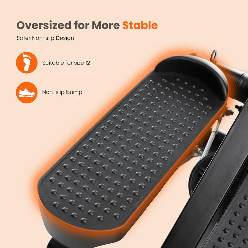 Steppers for Exercise at Home Workout Equipment, Mini Stepper Exercise Machine for Senior Citizens, Twist Stepper with Resistance Bands, Cardio Weight Loss Equipment Home Fitness